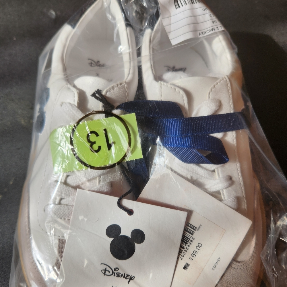 Kids mickey mouse real leather and suede sneakers, matching cap sold separately